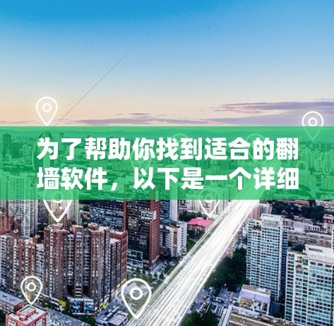 为了帮助你找到适合的翻墙软件，以下是一个详细的总结和推荐