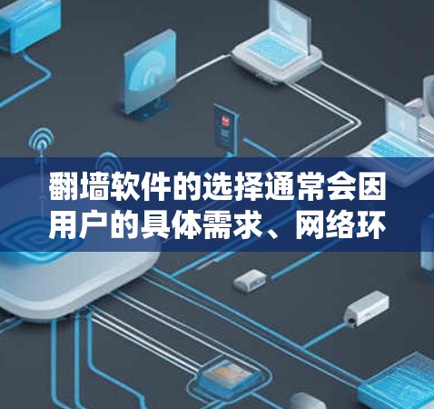 翻墙软件的选择通常会因用户的具体需求、网络环境以及使用频率而有所不同。以下是一些综合考虑的因素和推荐