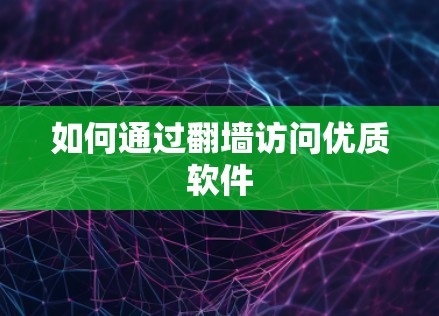 如何通过<strong>翻墙</strong>访问优质软件