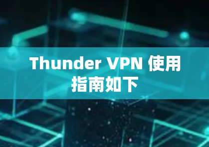 Thunder VPN 使用指南如下