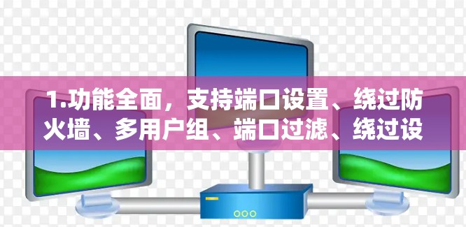 1.功能全面，支持端口设置、绕过防火墙、多用户组、端口过滤、绕过设备防火墙、绕过网页防火墙和身份验证等