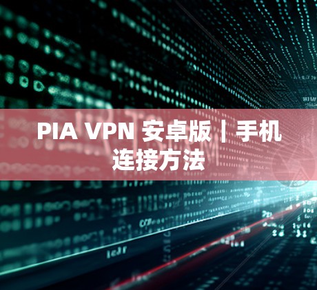 PIA VPN 安卓版｜手机连接方法