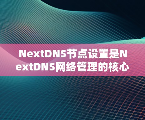 NextDNS节点设置是NextDNS网络管理的核心流程，涉及主节点和子节点的配置。以下是详细的步骤指南