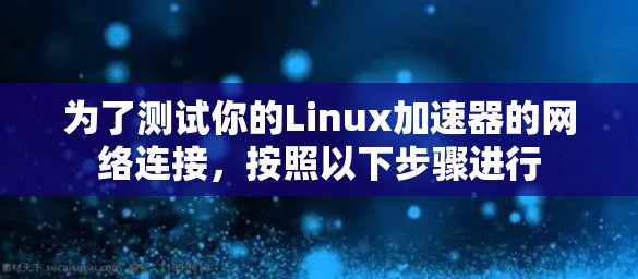 为了测试你的Linux加速器的网络连接，按照以下步骤进行